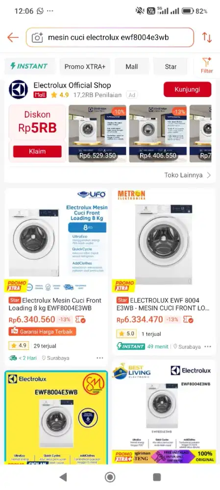 dijual MESIN CUCI ELECTROLUX