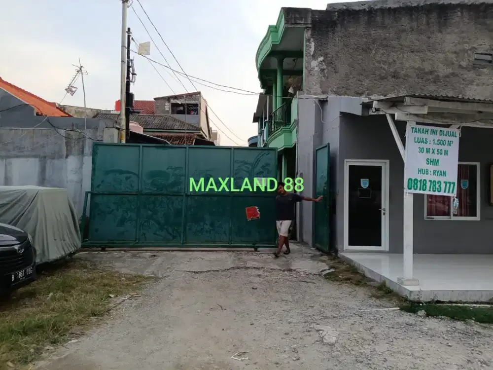 Jual Tanah Lahan Gudang Dijual 1500m2 SHM Menceng Tegal Alur Kalideres Jakarta Barat