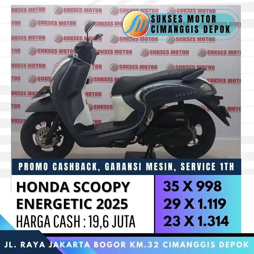 HONDA SCOOPY ENERGETIC 2025 TERMURAH CASH KREDIT CC/PAYLATER BISA