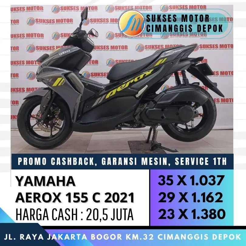 YAMAHA AEROX 155 C 2021 CASH KREDIT PROMO DP 600 CC/PAYLATER BISA