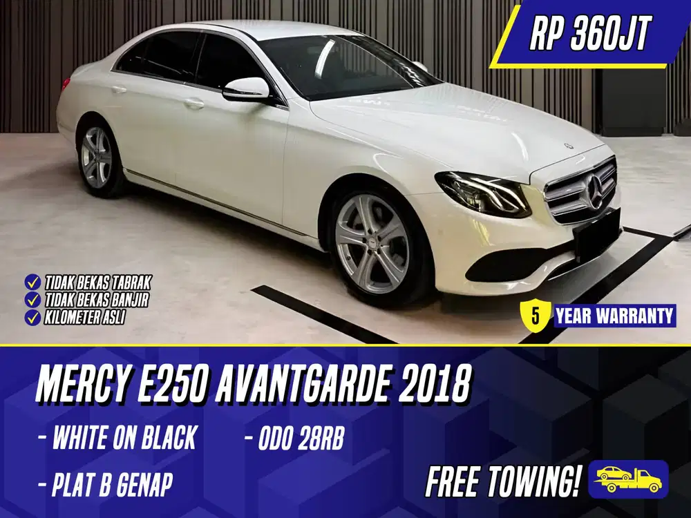 Mercedes Benz E250 Avantgarde 2018 NIK 2017 White on Black Putih Mercy