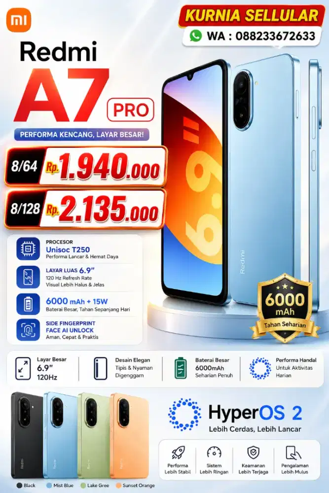REDMI A7 PRO NEW, HARGA PROMO, BISA COD