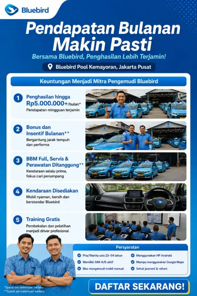 Lowongan Kerja Driver Taxi Bluebird