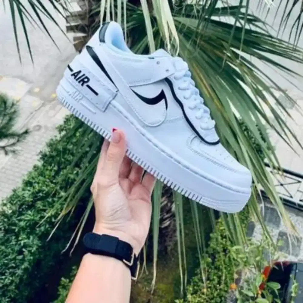 Nike Air Force 1 white black shadow no 45 insole 29cm kondisi baru