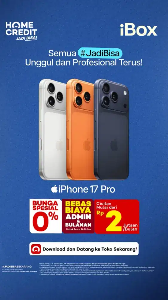 Ada promo nih di Homecredit Bunga 0% Gratis Cicilan 2x