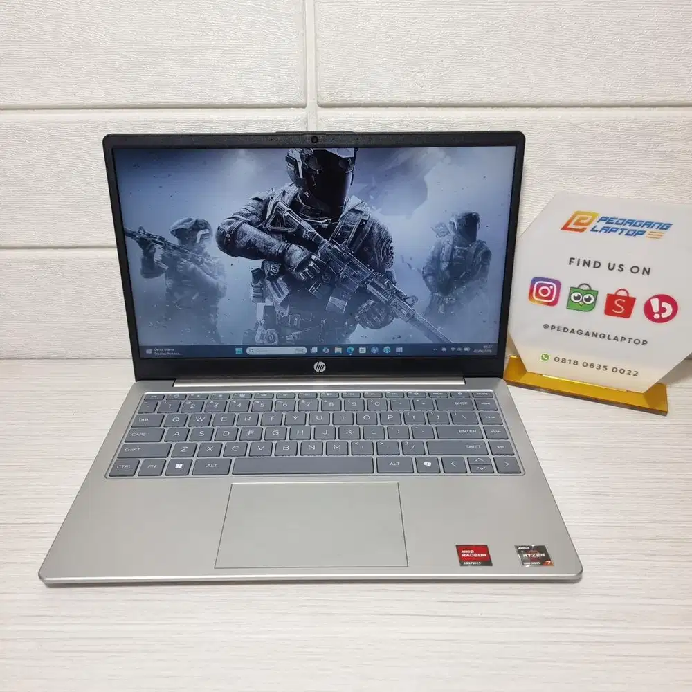 Laptop HP 14 EM0731AU AMD RYZEN 7-7730U RAM 16GB SSD 512GB Fullset