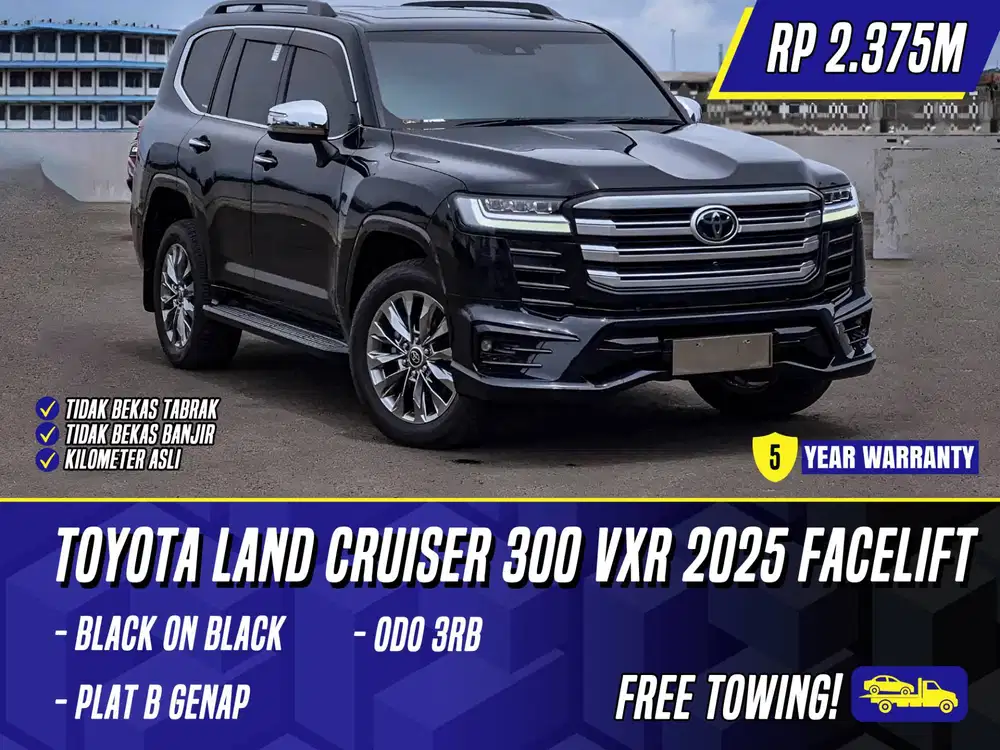 Toyota Land Cruiser 300 VXR 2025 Facelift Black Hitam LC LC300 300VXR