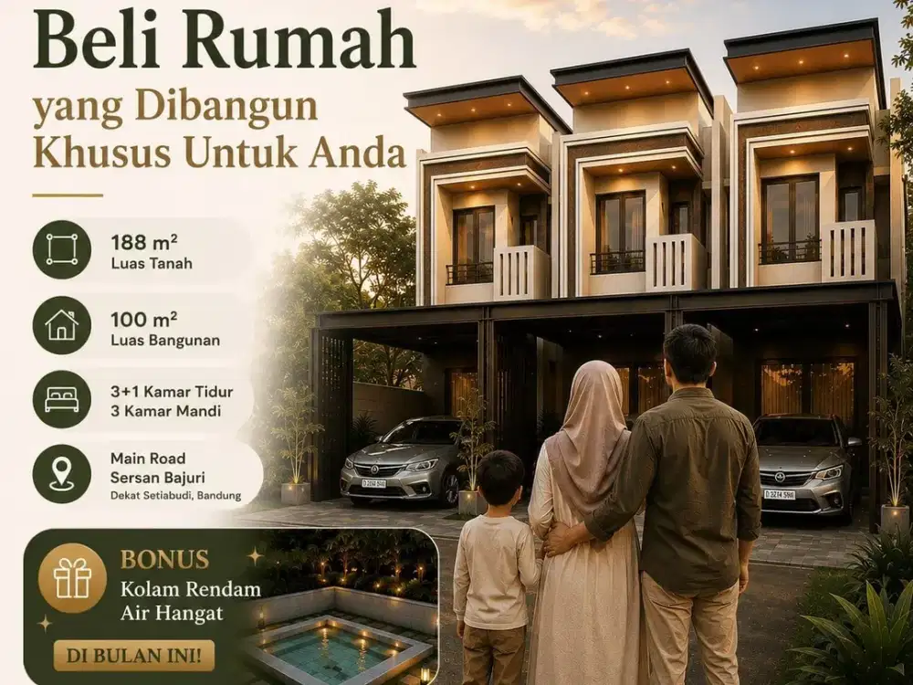 RUMAH MEWAH MURAH 2 LANTAI STRATEGIS BONUS KOLAM AIR HANGAT SAMPING JALAN UTAMA SETIABUDI BANDUNG