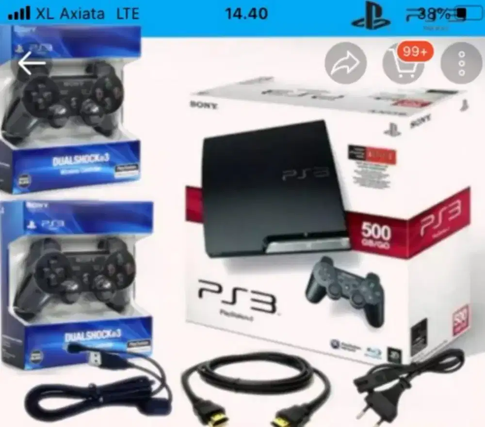 Jual sony plyastation 3 slim 120 gb ful game