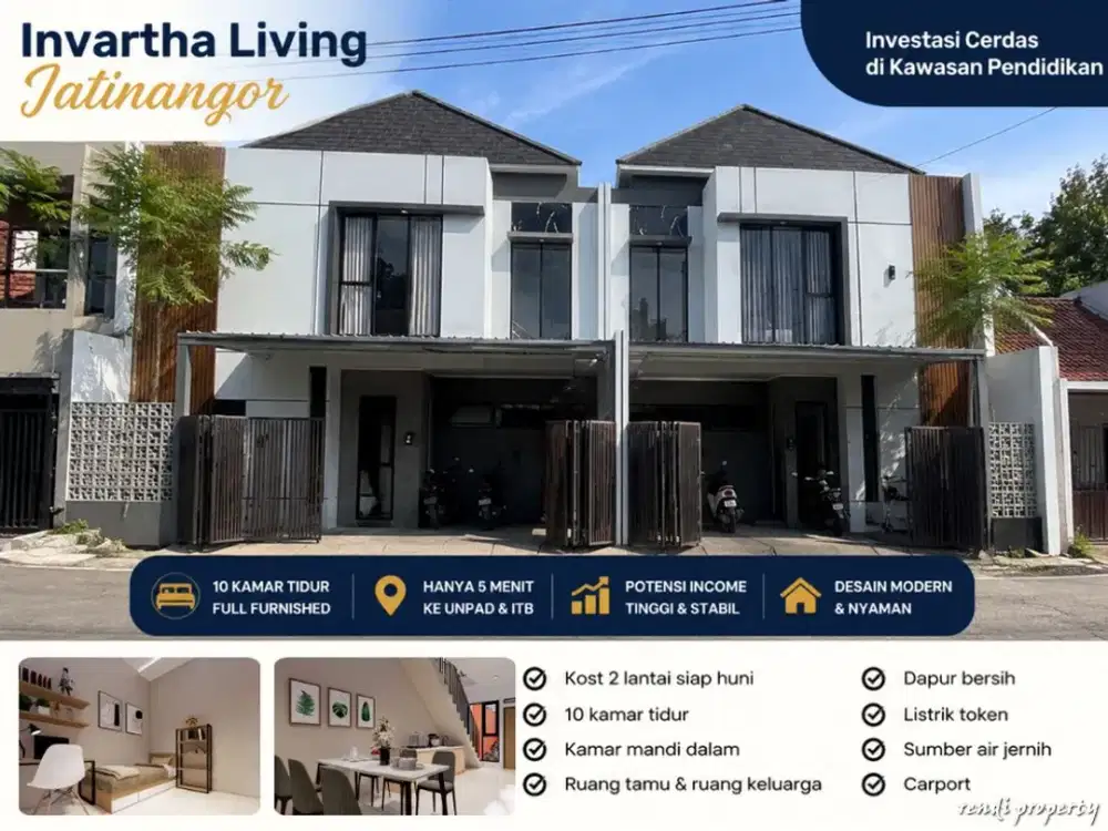 Kost Exclusive 10 Kamar One Gate Dalam Cluster Harga Terjangkau ROI Tinggi 5 menit Ke Area Pendidikan TOP Nasional