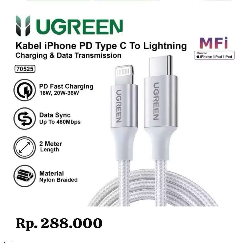 KD UGREEN C TO L 2M