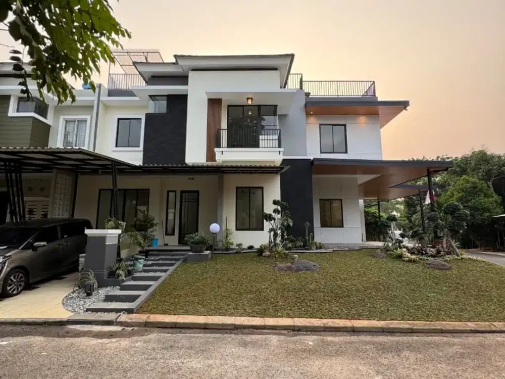 DIJUAL RUMAH HOOK JAPANDI MODERN CLUSTER CHALCEDONY PONDOK HIJAU GOLF SUMMARECON SERPONG