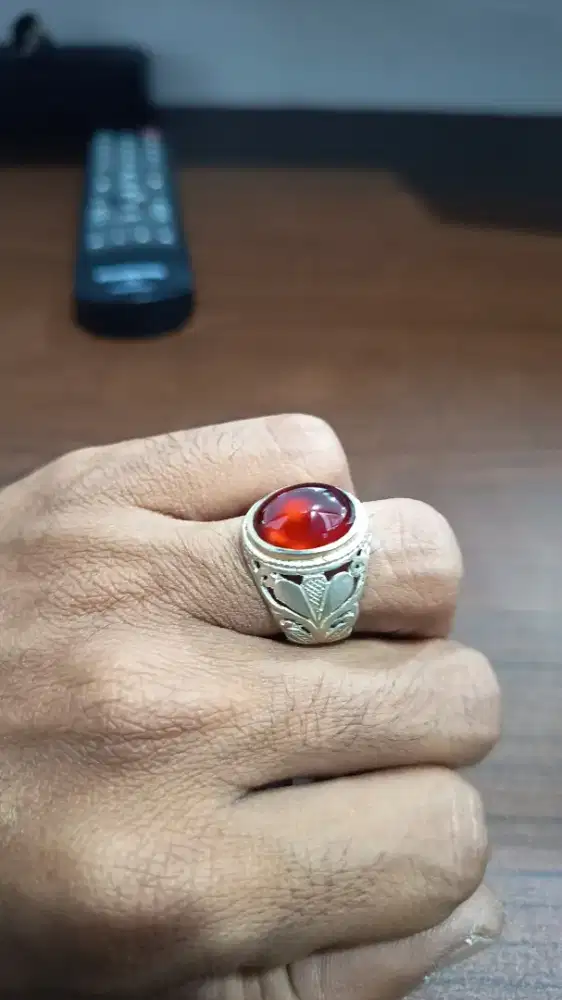 cincin natural red garnet