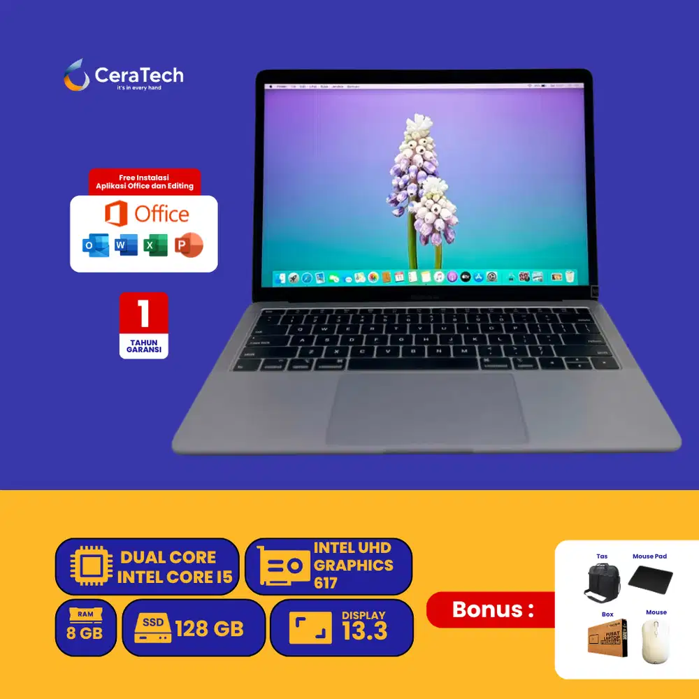 LAPTOP TIPIS CERATECH YAITU DUAL CORE INTEL CORE I5 RAM 8 SSD 128