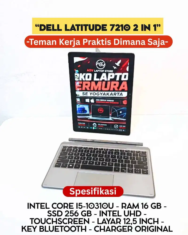 DELL LATITUDE 7210 2 IN 1 CORE I5 10310U RAM 16GB SSD 256GB KEY BT