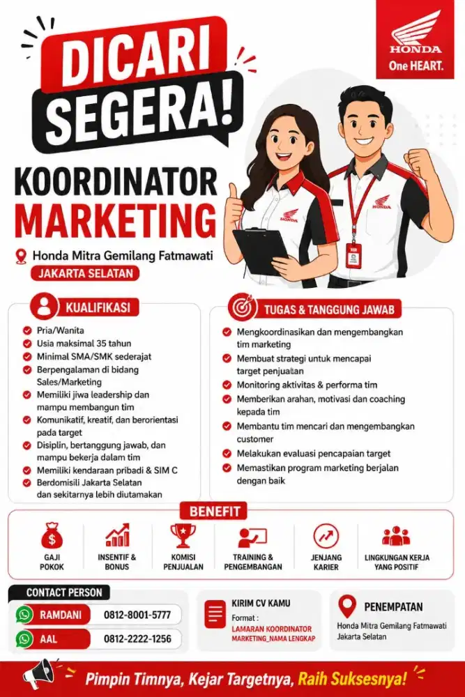 Lowongan kerja marketing motor honda