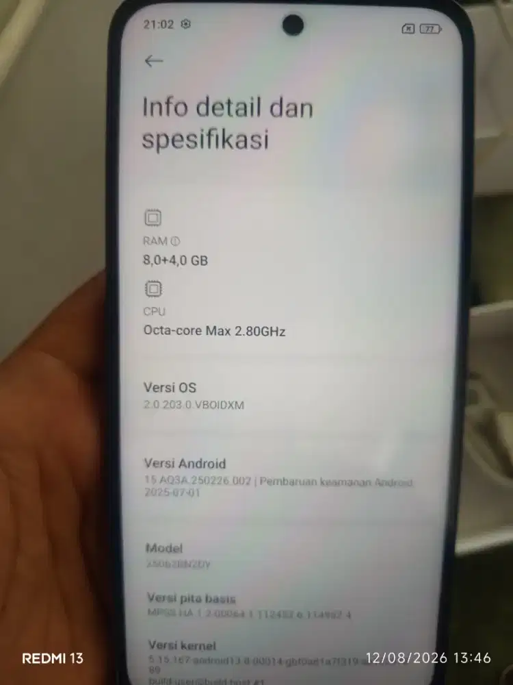 Redmi 15 ram 8/256