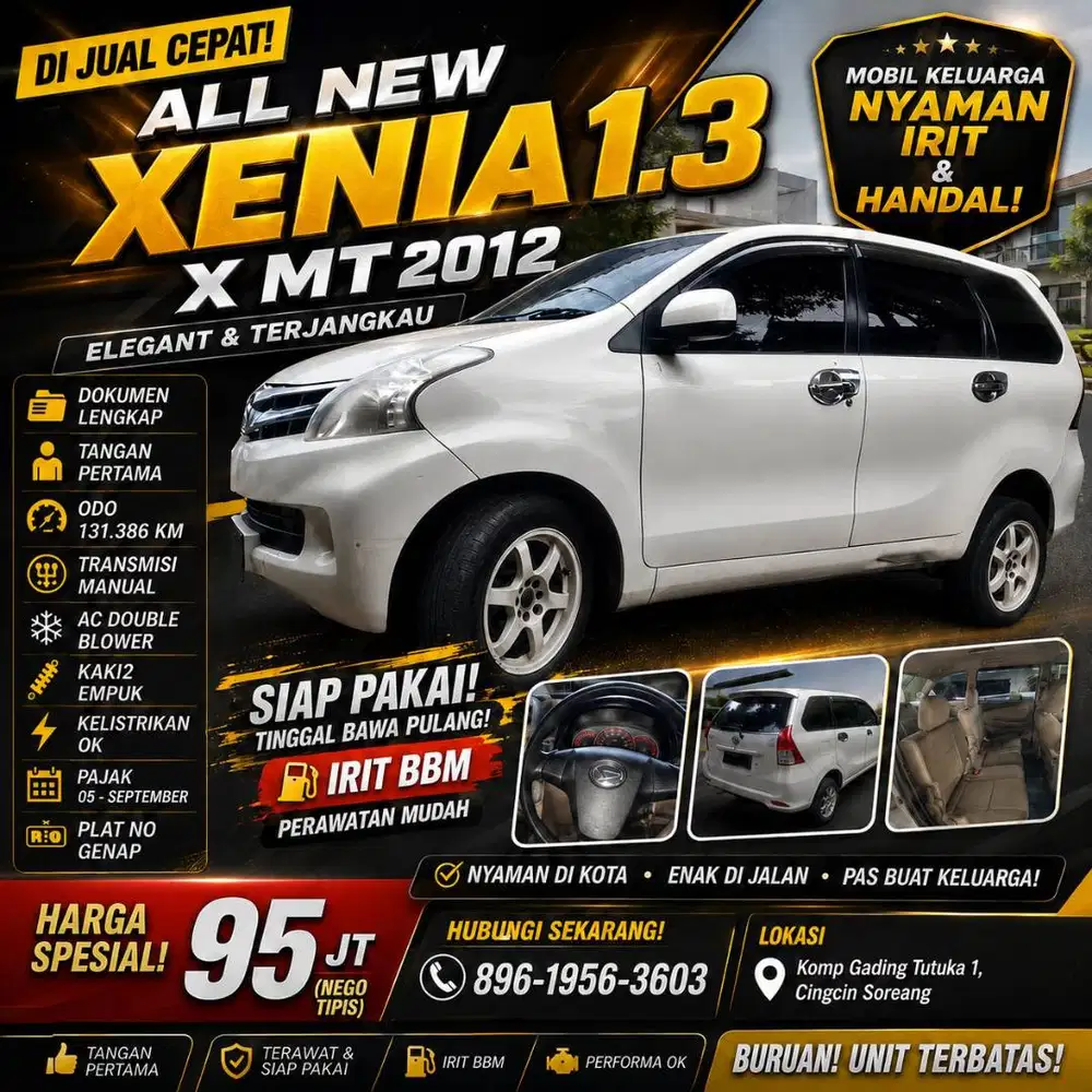 Jual Cepat All New Xenia 1.3 X MT 2012