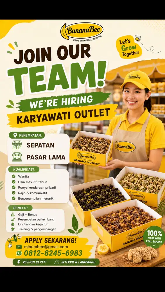 DIBUTUHKAN KARYAWATI UNTUK DI SEPATAN DAN PASAR LAMA