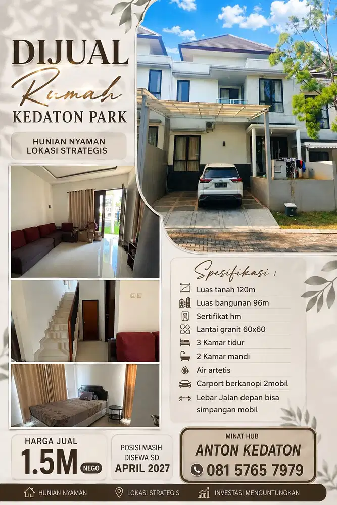 DIJUAL KEDATON PARK VIEW DIBAWAH HARGA PASAR CEPAT SEGERA MURAH