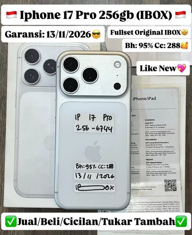 Iphone 17 Pro 256 Gb Silver Ibox Masih Garansi