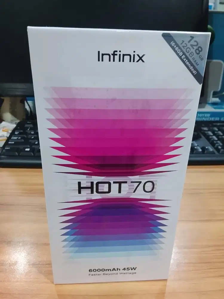 INFINIX HOT 70 6/128 GB SILVER BNIB SEGEL GARANSI RESMI