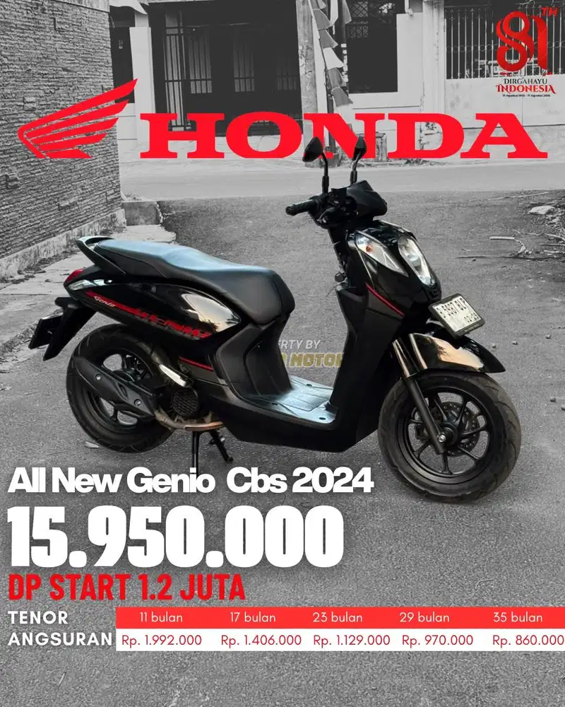 CREDIT DP MULAI 1.2 JUTA !!! HONDA ALL NEW GENIO CBS ISS ESP 2024