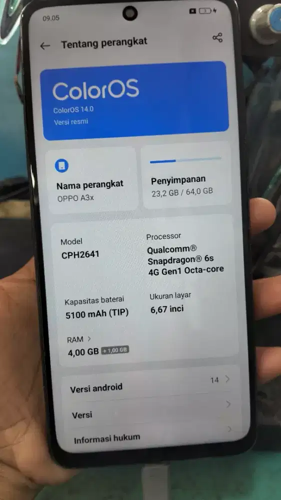 Oppo a3x 4/64 kondisi no minuz