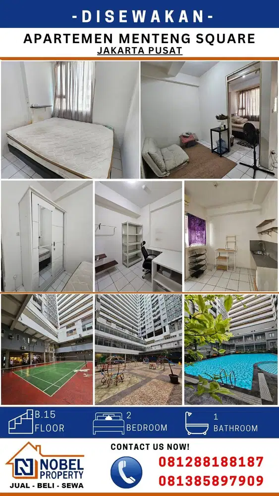 Disewakan Apartemen Mentes Semi Furnished 2BR Jakarta Pusat