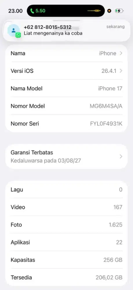 iPhone 17 256GB iBox resmi indo