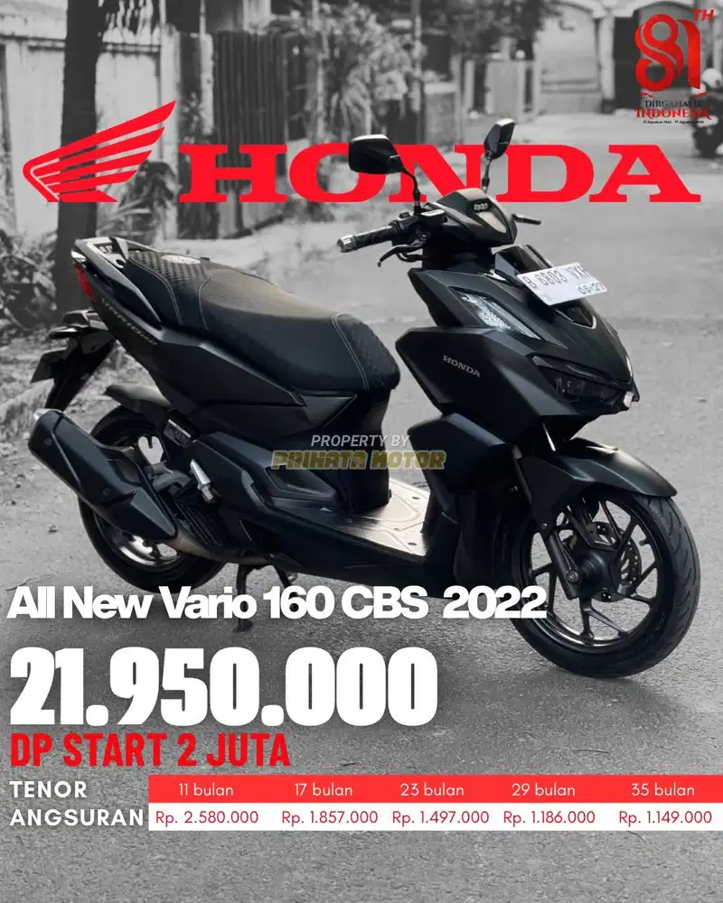 CREDIT DP MULAI 2 JUTA !!! HONDA ALL NEW VARIO 160 CBS 2022