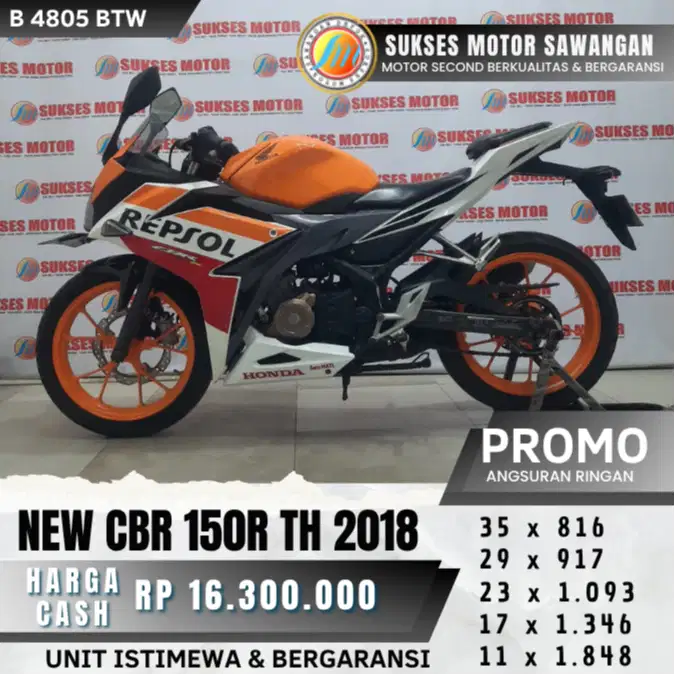 HONDA NEW CBR 150R LED TH 2018 UNIT MULUS BISA CASH KREDIT BERGARANSI