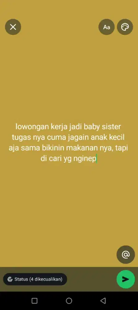 di cari baby sister yang nginep