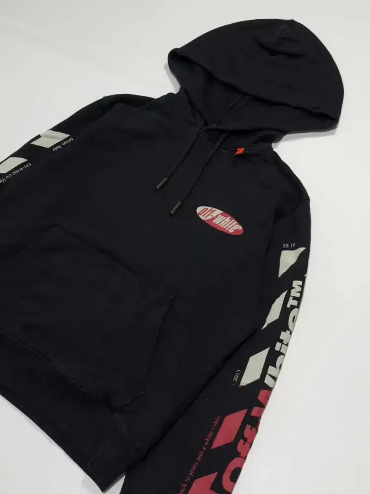 Off-White Diagonal Split Logo Hoodie Black/Multicolor