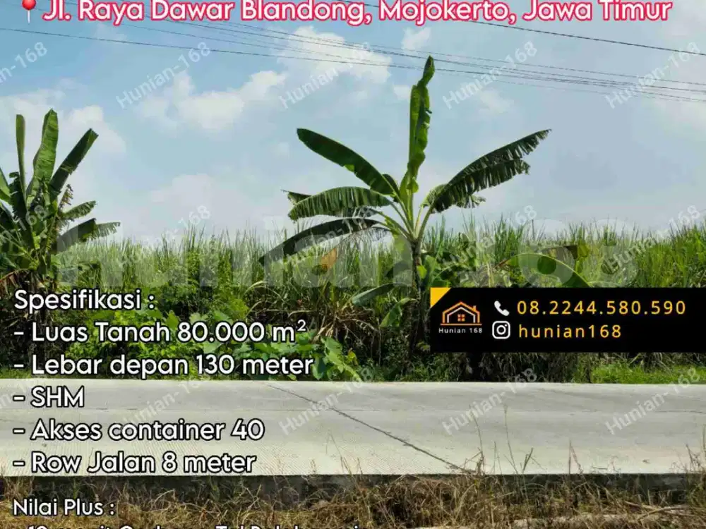 Jual Tanah Kavling Industri Gudang Bekas Pabrik Raya Provinsi Propinsi Jatirowo Dawarblandong By Pass Mojokerto Trowulan Kota Kedamean Wringin Anom Jetis Domas Perning Mojorejo Mojokumpul Sawo Mojosari