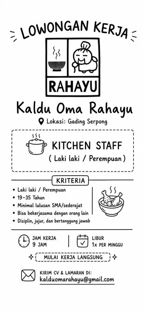 dicari kitchen! gading serpong