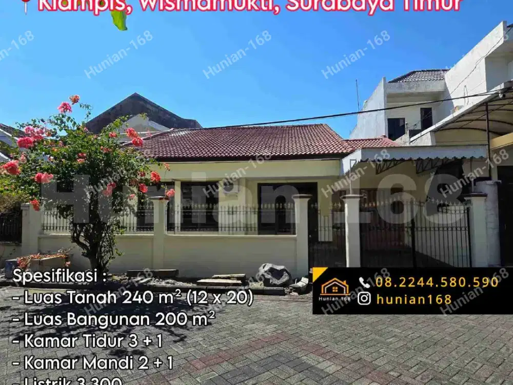 Jual Rumah Perumahan Klampis Indah Anom Semolo Barat Wismamukti Surabaya Timur Ngasem Harapan Aji
