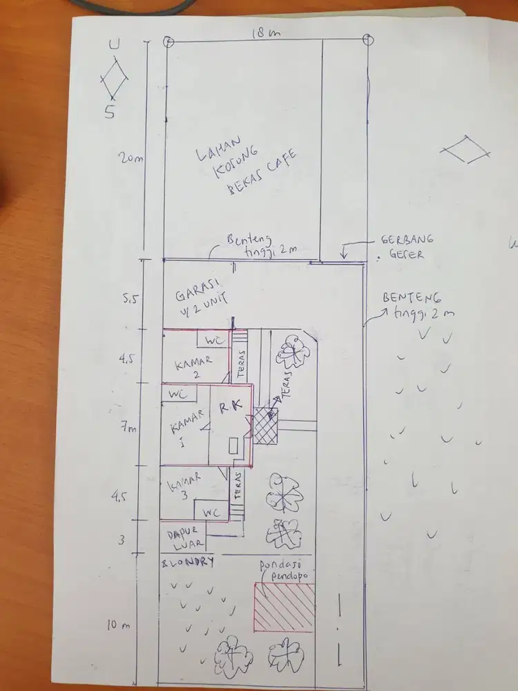 Rumah Compound Privat Tembok Tinggi, Bisa 1.000m² atau Full 2.035m²