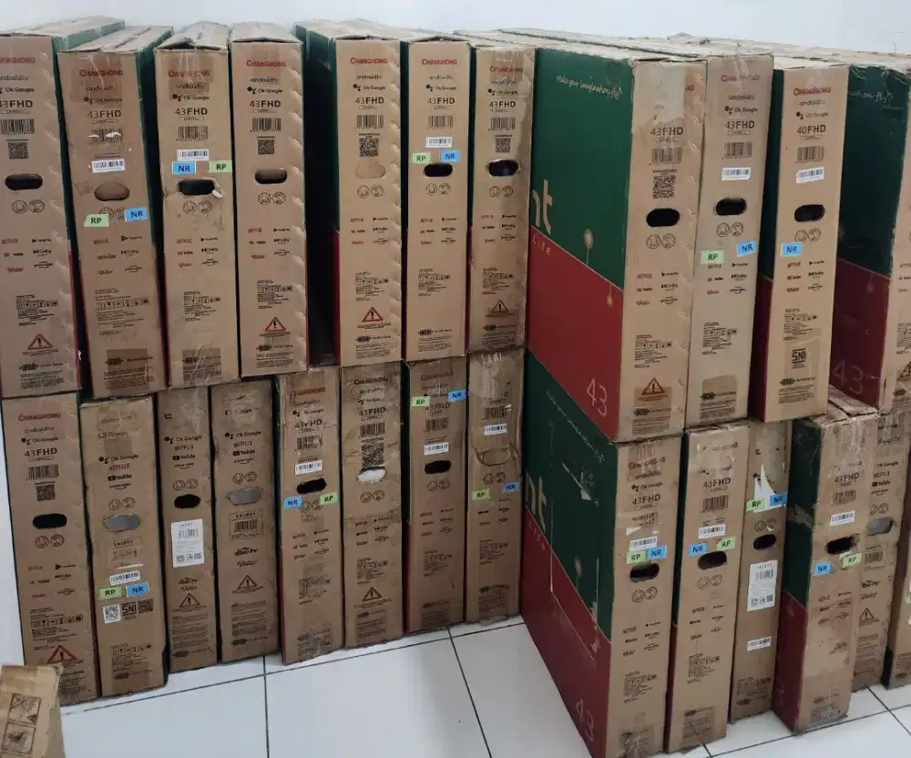 Changhong Android TV 43 inch , Kondisi Baru , Fullsett lengkap garansi