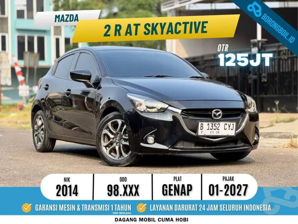 SIAP PAKAI! MAZDA 2 R AT SKYACTIVE 2014 HITAM