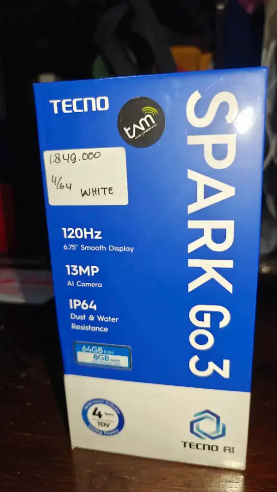 Tecno Spark Go 3 Ram 4/64gb BARU Resmi Garansi 1 Tahun