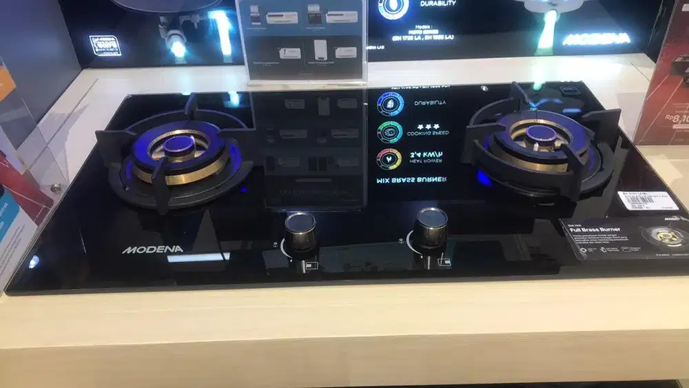 MODENA BUILT IN HOB GAS 2 BUNNER BLACK