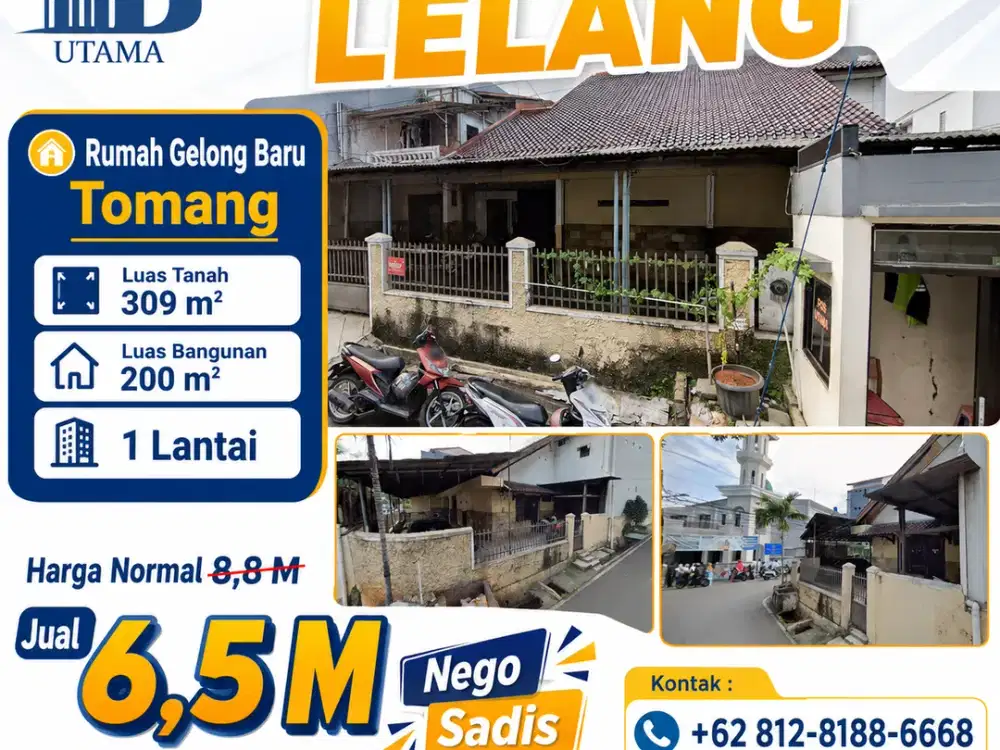 Dijual Rumah Lelang Strategis Luas 309 m², Hemat Rp 1,9 Miliar, Premium di Gelong Baru!