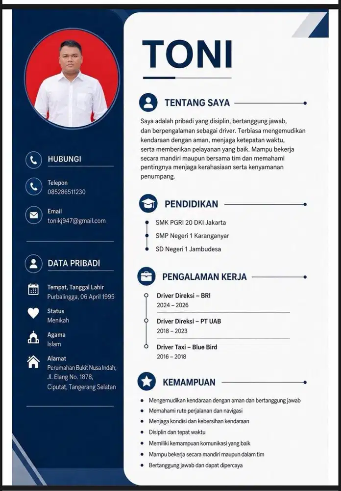 Mencari pekerjaan driver pribadi/kantor