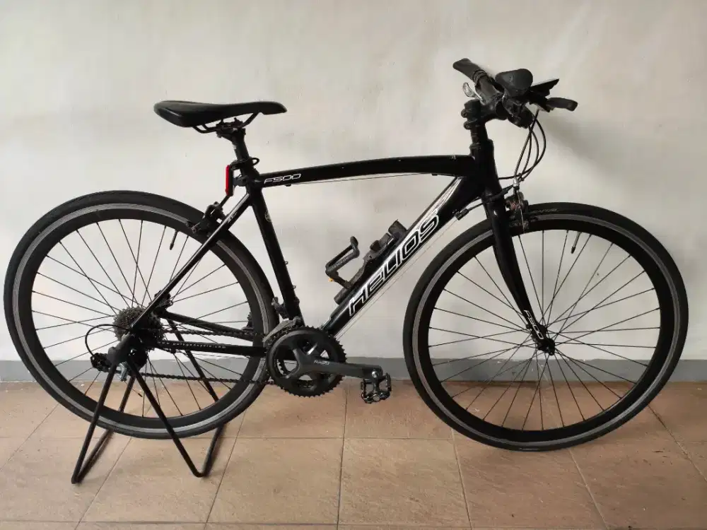 Sepeda Polygon Helios F500 Black (Repaint) Flatbar Tiagra 10 Speed