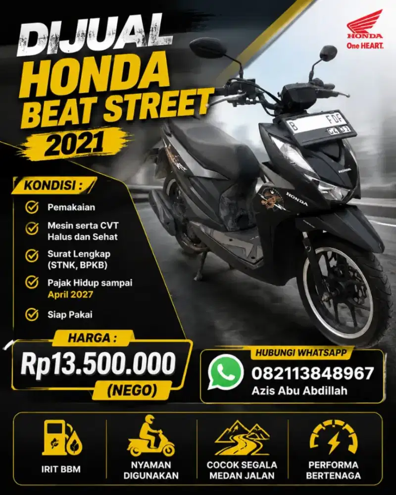 Bismillah jual honda beat street 2021