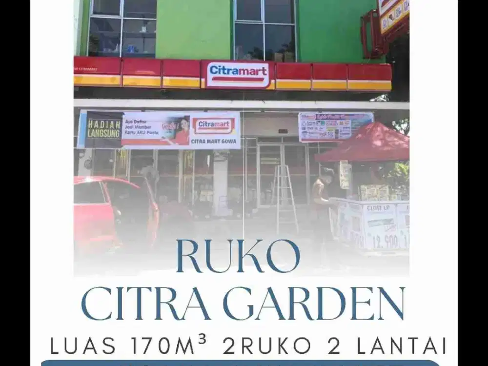 Ruko+Mini Market Citra Garde n , lokasi samping kiri pintu gerbang  Citra Garden  Gowa. 2 lantai, 2 petak, lb 160 m2. Francise ALFAMART. Hasil  20 Jt perbulan dan insya Allah akan naik terus dan Capital Gain bertam
b. Berarti hasil usaha 7% setahun, jauh