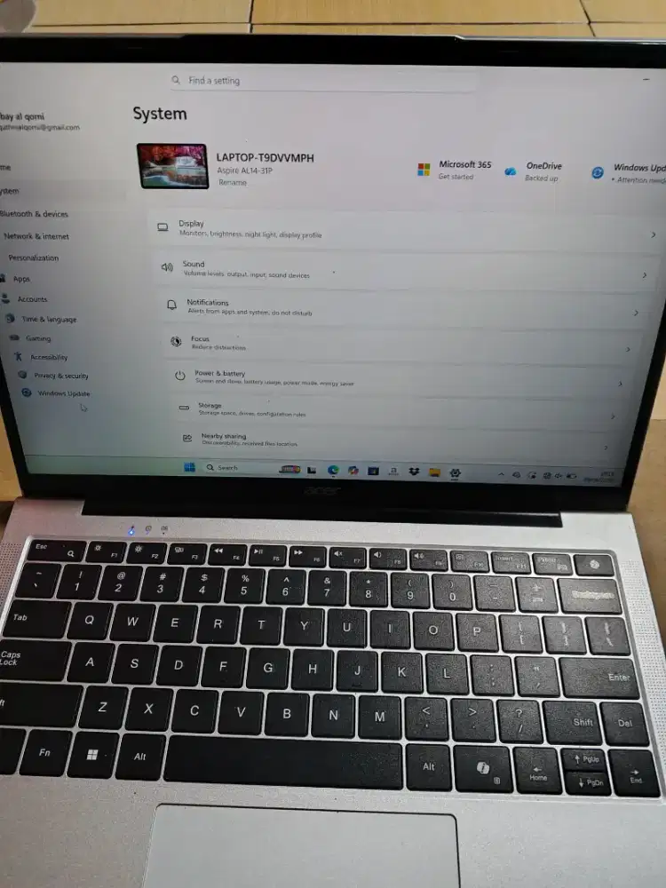 Laptop Acer aspire Al14-31P