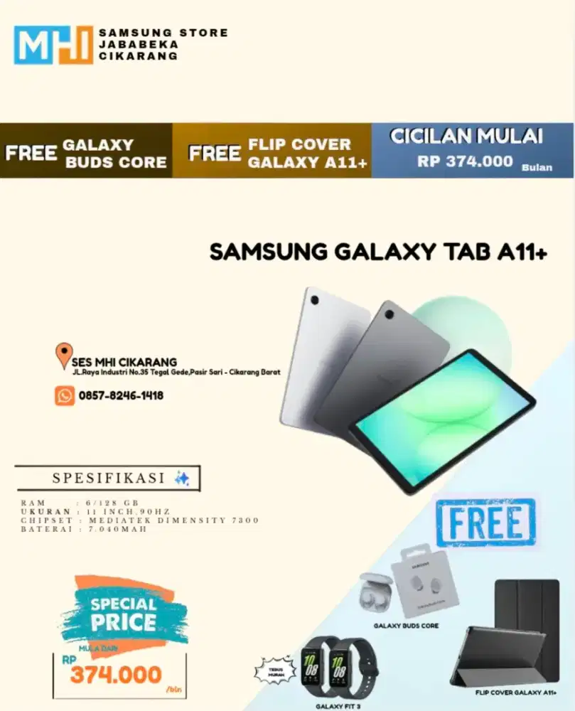 Beli Samsung Tab A11+ dapatkan hadiah total 2.5jtan