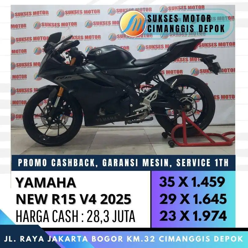 YAMAHA NEW R15 V4 2025 HITAM MULUS KREDIT PROMO CASHBACK 300 RIBU